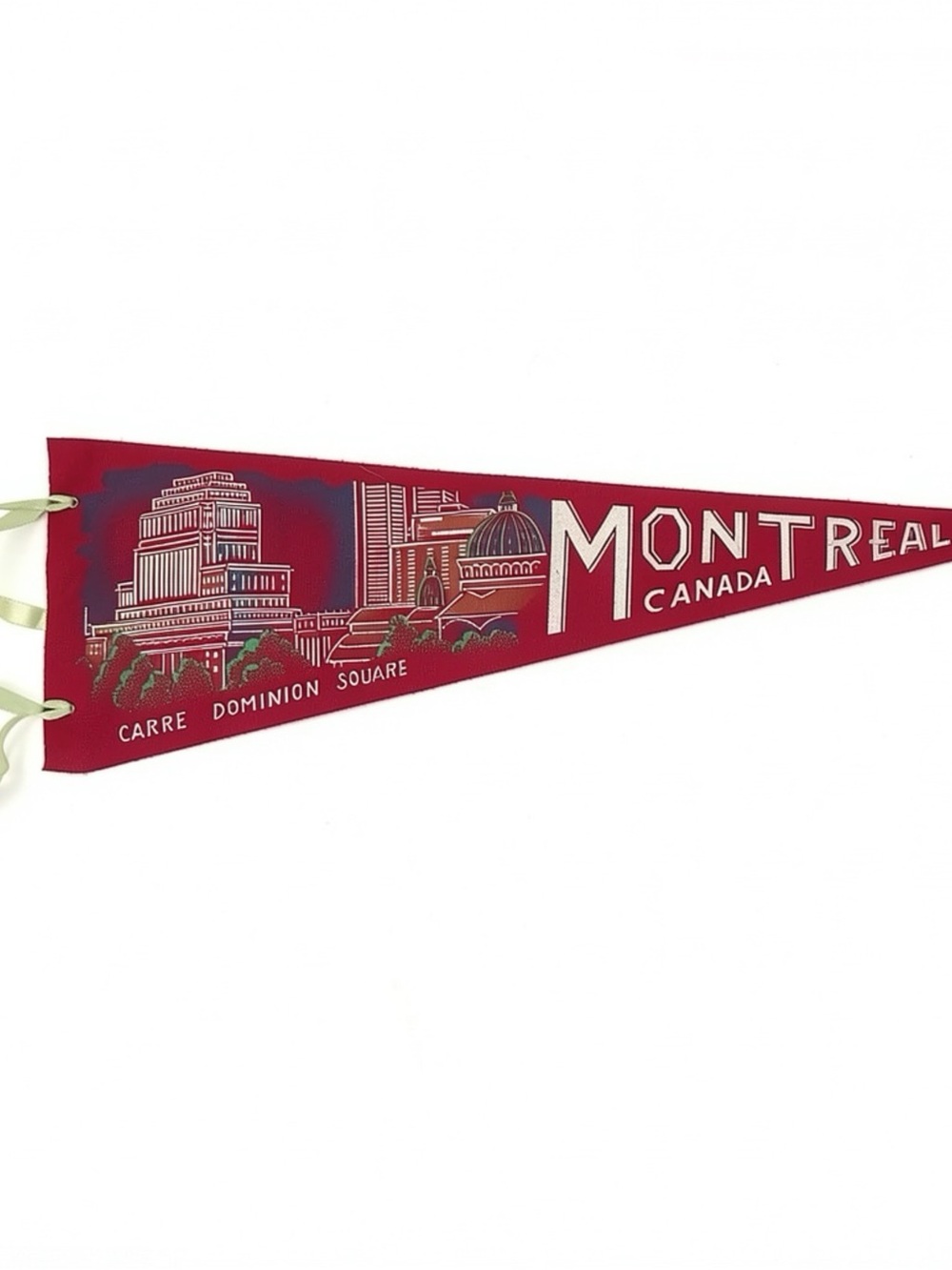 Vintage Montreal "Carre Dominion Square" Felt Pennant Deadstock Sunlife Building